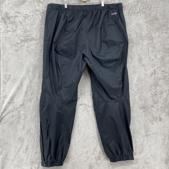 Patagonia Ripstop Nylon Rain Pants Wind Proof Packable Hiking Ankle Zip - Picture 7 of 15